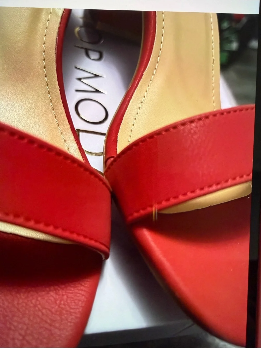 TOP Moda Red Open-Toe Ankle-Strap Platform Sandals
